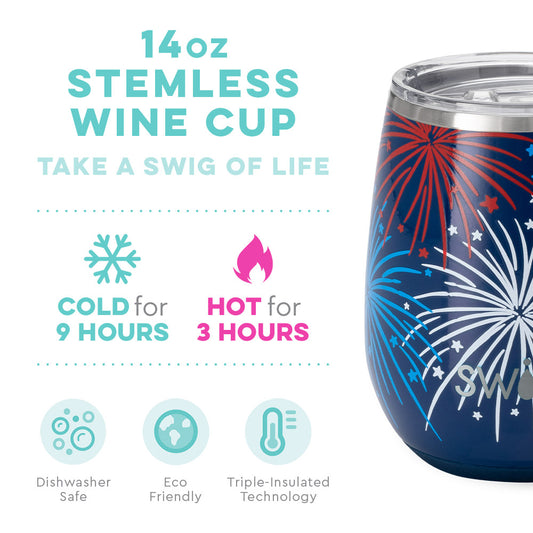 Fireworks Stemless Wine Cup