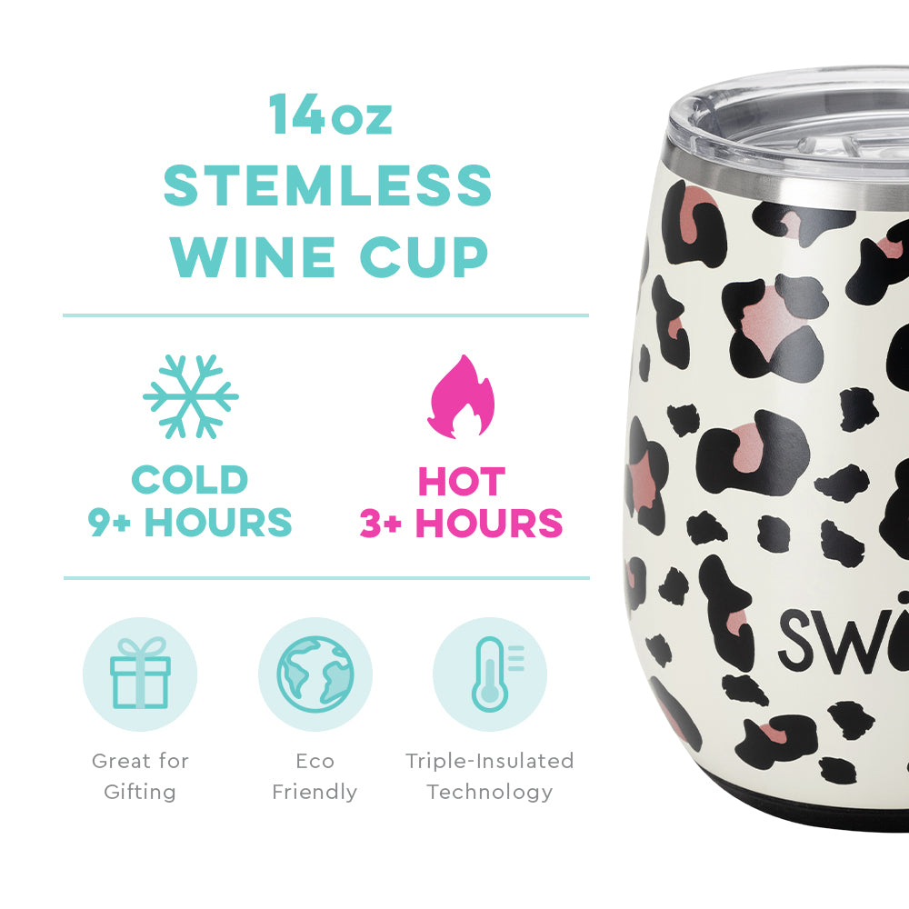 Luxy Leopard Stemless Wine Cup (14oz)