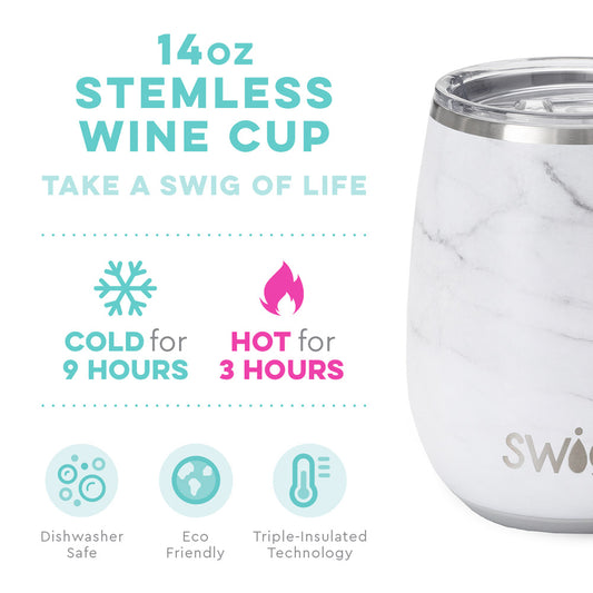 Marble Stemless Wine Cup (14oz)