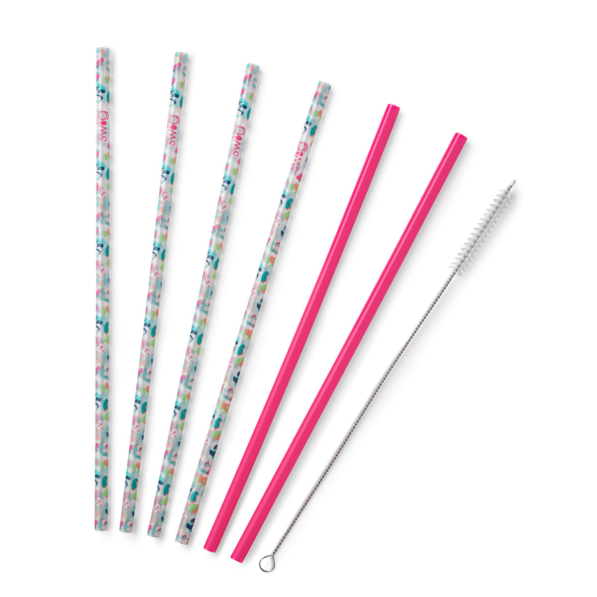 Party Animal + Hot Pink Reusable Straw Set (Tall)