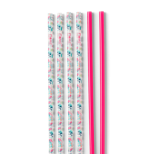 Party Animal + Hot Pink Reusable Straw Set (Tall)
